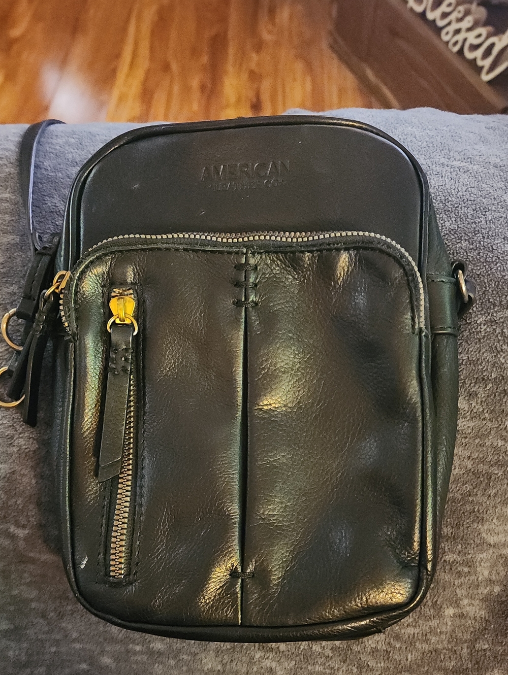 American Leather Co Crossbody Bag in Black Smooth leather